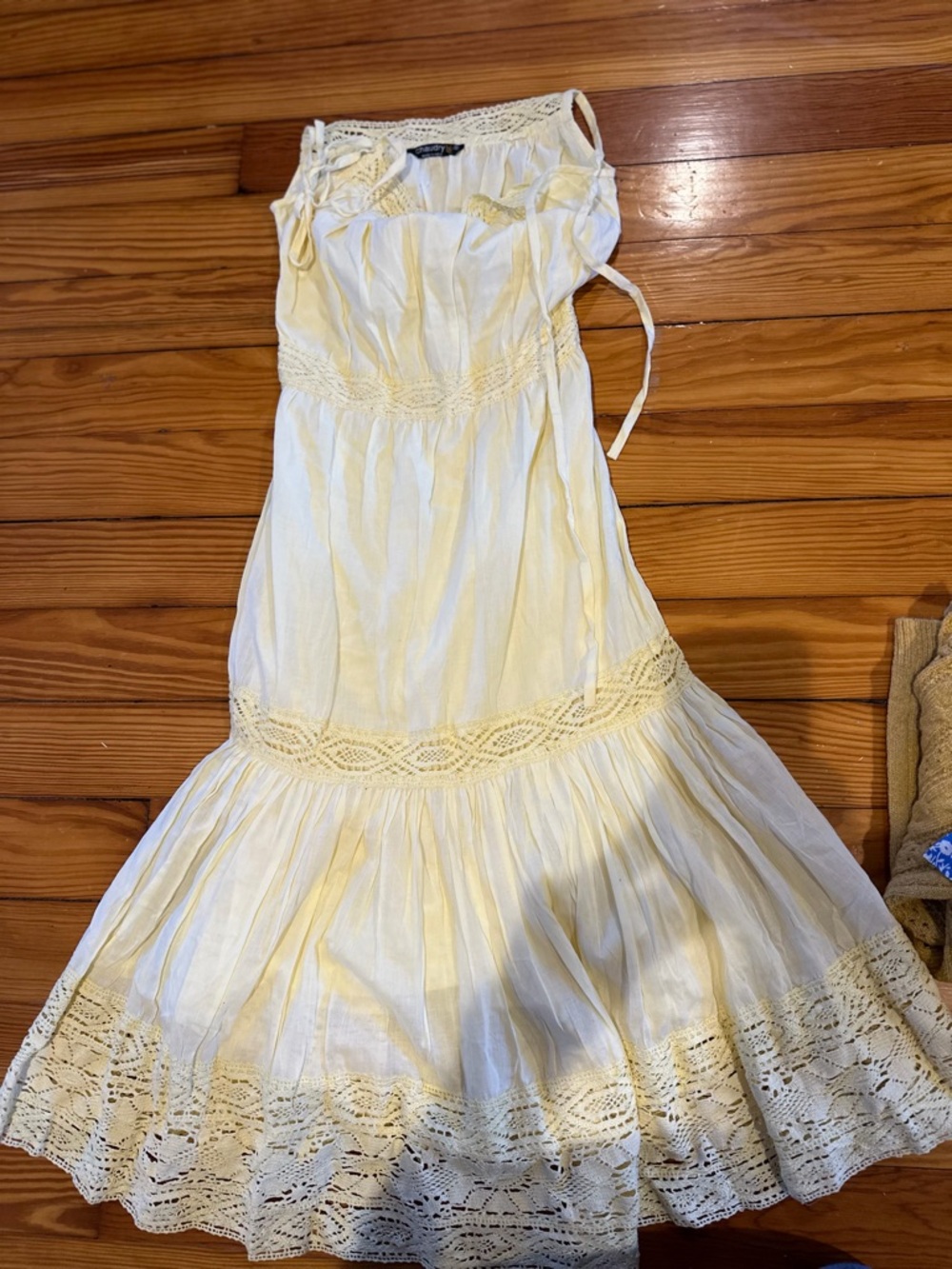 RAGA Cream Lace-Trim Midi Dress - Picture 2 of 4